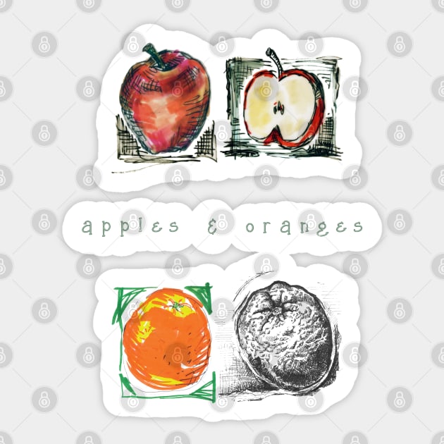 Apples and Oranges. Sticker by FanitsaArt